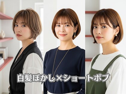 visco 上福岡 ショート/ボブ/白髪ぼかしの写真