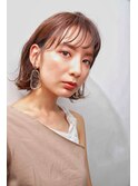 小顔に見えるシースルーバング♪外ハネボブ♪