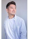 ツーブロック 前髪パーマ ビジネスかき上げフェード A-0114