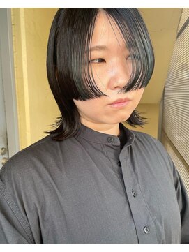 エンシー(ENCI) ステップカット/インナーカラー/くすみグリーン