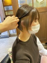 トト 船橋店(toto.)&nbsp;黒髪/グレーベージュ/レイヤーロング/前髪パーマ[西船橋/津田沼]