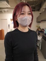 ヨー(Yoh-)&nbsp;【ハイトーンボブ/佐々木慧介】カシスカラー/ケアブリーチ