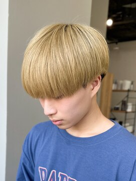 エルマーク 京橋(L-MARK) マッシュブリーチハイトーンハイライトスパイラルツーブロック