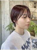 コンパクトショート×ワインレッド【高田】