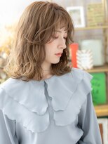 カバーヘア ブリス 志木南口駅前店(COVER HAIR bliss)&nbsp;前髪パーマミルクティーアッシュくびれミディc6志木20代30代40代