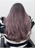 ラベンダーグレージュ/バレイヤージュ/バタフライレイヤーカット
