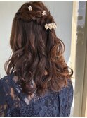 編み込ハーフアップ