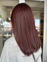 ヒース 姪浜(Heath)&nbsp;ピンクブラウン　ストレート　艶カラー　セミロング　うる艶