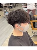刈り上げマッシュ+波巻きスパイラル