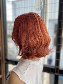 リドルヘアー 石井町店(Riddle HAIR) オレンジダブルカラーブリーチインナーカラー