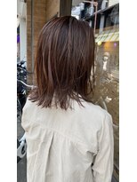 ルーナヘアー(LUNA hair)&nbsp;『京都 ルーナ』ボブ×ワンカール×オレンジ 30代40代50代60代