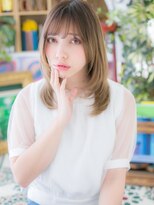 カバーヘア ブリス 川口(COVER HAIR bliss)&nbsp;外国人風ハイトーンカラー小顔くびれセミディc6川口20代30代40代