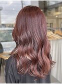 20代30代40代大人可愛いピンクベージュブリーチなしダブルカラー