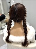 ツイン編み下ろし 推し活 ヘアメ