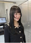 顔周りレイヤー/ダークグレージュ/韓国/透明感/カラー髪質改善