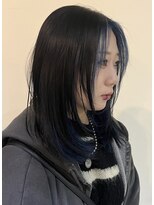 ナループロア ルームー(Nalu pu loa ROOMOO) レイヤーカット×インナーブルーカラー/ブリーチカラー/KIRA