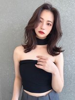 Moalana 名古屋 栄/髪質改善/縮毛矯正/レイヤー【モアラナ】&nbsp;ダークパープル/くびれミディ/顔周りレイヤー/レイヤーカット