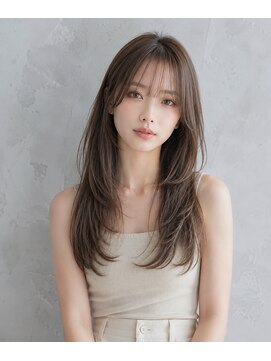 ヘアーズ ベリー 北巽店(hairs BERRY) 夏映えミルクブラウン×毛先ワンカール上品レイヤーロング