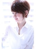 大人かわいいバレイヤージュ小顔ショート【Cloud zero】