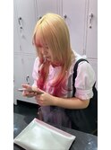 ブリーチダブルカラー裾カラーレッドデザイン韓国