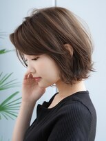 エインアンリー 表参道(AIN.ANLY.) くびレイヤー前髪なしグレージュボブ 外はね【AIN.表参道】川原