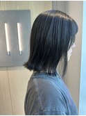 【sida 池村】ダークグレージュ切りっぱなしボブ
