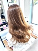 透明感ブリーチなし白髪ぼかし