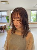 ミディアム　ウェーブパーマ