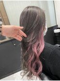 プルエクステでインナーピンク #しのだスペシャル