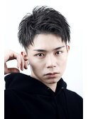 黒髪アップバング