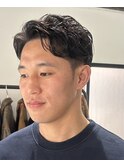 men`sメンズカットツーブロックシャドーパーマヘッドスパ束感