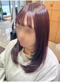 ラベンダーカラー×レイヤーカットで大人可愛く！