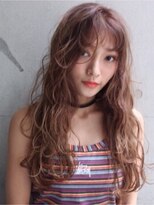 ボタニウム バイ アールサロン(BOTANIUM by RrSALON) 【BOTANIUM】ヌーディーベージュ×シースルバングカーリーロング