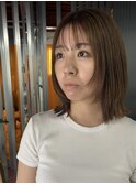 レイヤーボブ×ヘーゼルベージュ
