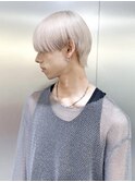 メンズカット/ホワイトブロンド/ミルクティーホワイト/艶カラー
