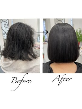 サロンドノア(Salon de NoA) ミディアムボブ×縮毛矯正