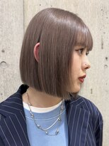 サンク 原宿 表参道(cinq) ハイトーンダブルカラーレイヤーカットミルクティーグレージュ