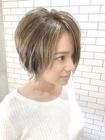 ルーナヘアー(LUNA hair)&nbsp;ショートボブ レイヤー ラフショート ハイライト カラー カット
