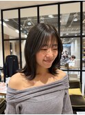 【山嵜　栞】オリーブブラウン/ミディアムヘア/心斎橋