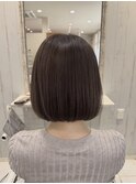 ボブ×ハイライトグレージュ