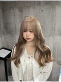 ハッシュカットグレージュデザインカラーツートンカラー