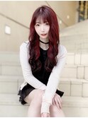 ◇女神巻きトリートメントカラーで爆ツヤボルドーロング◇