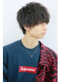 メンズヘア   ウルフヘア　黒髪　ビジネス　スパイラルパーマ