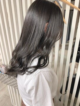 フロート 小阪店(float) 黒髮ロング_マロンベージュ Aラインボブ かきあげ