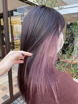 アースコアフュールボーテ 新潟中野山店 (EARTH coiffure beaute) ピンクブラウンインナーカラーケアブリーチ