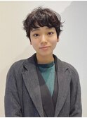 黒髪でも柔らかくプードルパーマショートヘア