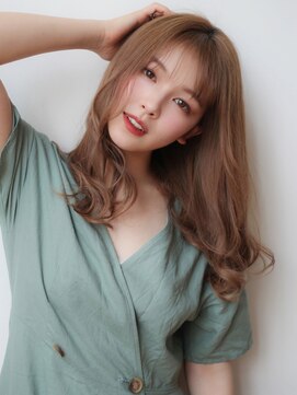 マイラ 銀座(myla) 黒髪インナーグレーベージュくびレイヤーロングエモ前髪パーマ