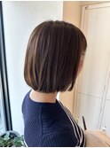 ナチュラルブラウン×ボブ