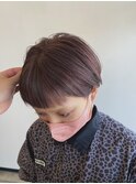 大人ショート、ラベンダーアッシュ