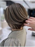 リタッチ×ローライト 多色染めで作る白髪ぼかしスタイル